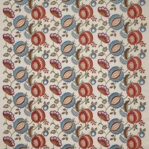 Figs And Strawberrys Indigo Embroidery Fabric by the Metre